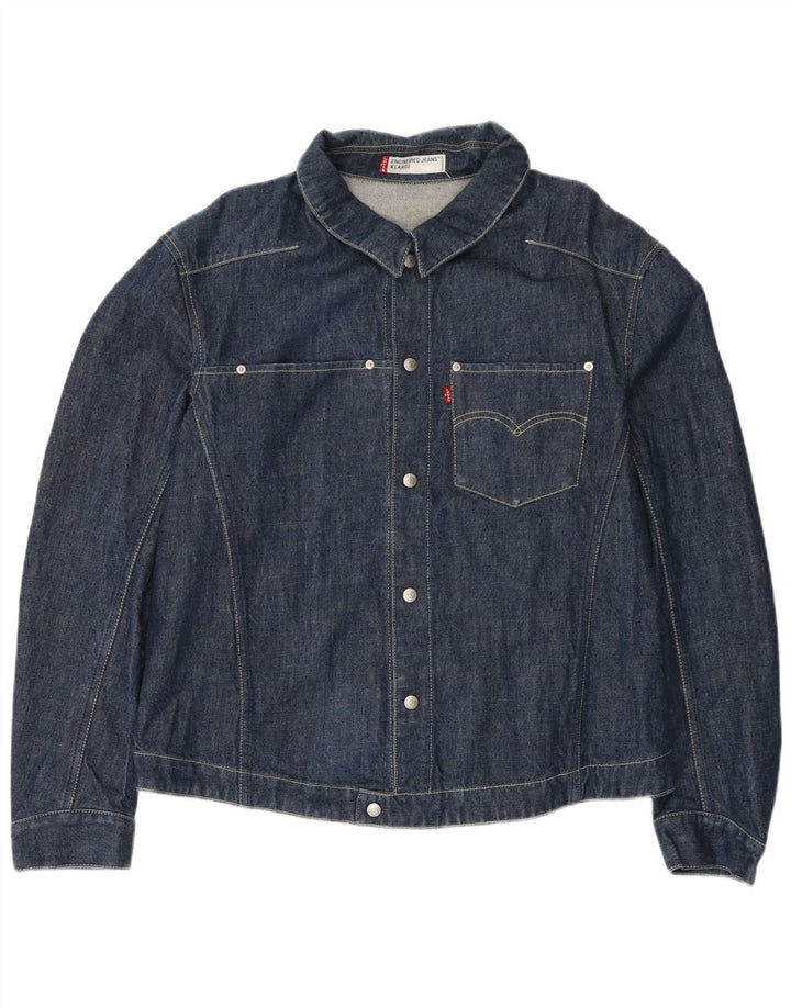 Damska kurtka dżinsowa Levi's UK 42 XL, granatowa, bawełniana