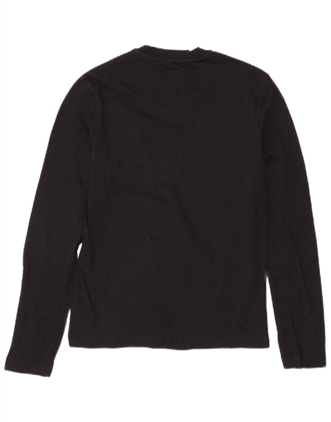 CALVIN KLEIN JEANS Męski top z grafiką, długim rękawem, mały, czarny, bawełniany