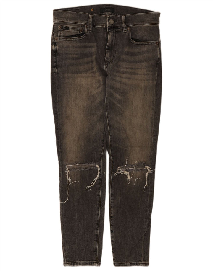 POLO RALPH LAUREN Damskie jeansy skinny w trudnej sytuacji W28 L25 Szara bawełna