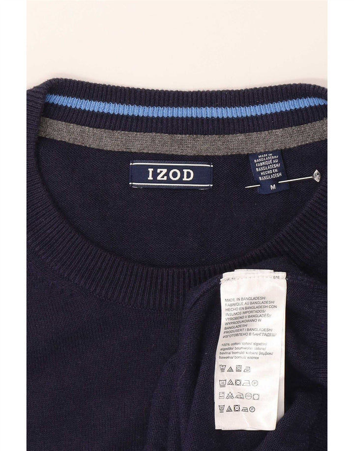 Izod Męski sweter z okrągłym dekoltem, średni granatowy, bawełniany