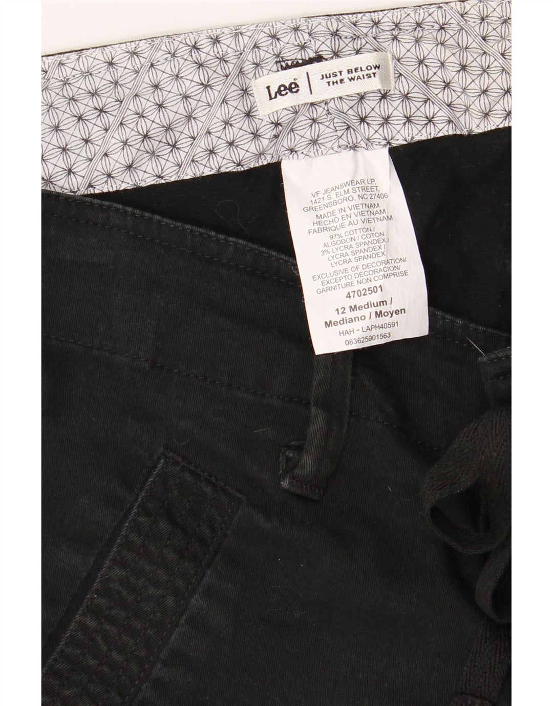 Damskie spodenki Chino LEE US 12 Large W34, czarna bawełna