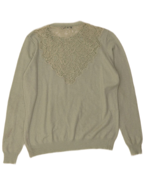 Sweter damski Zara z okrągłym dekoltem UK 14, duży zielony