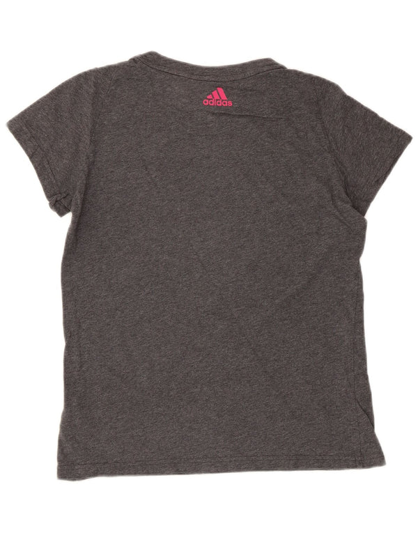 Damska koszulka graficzna Adidas Top UK 12/14 Średnia szara bawełna