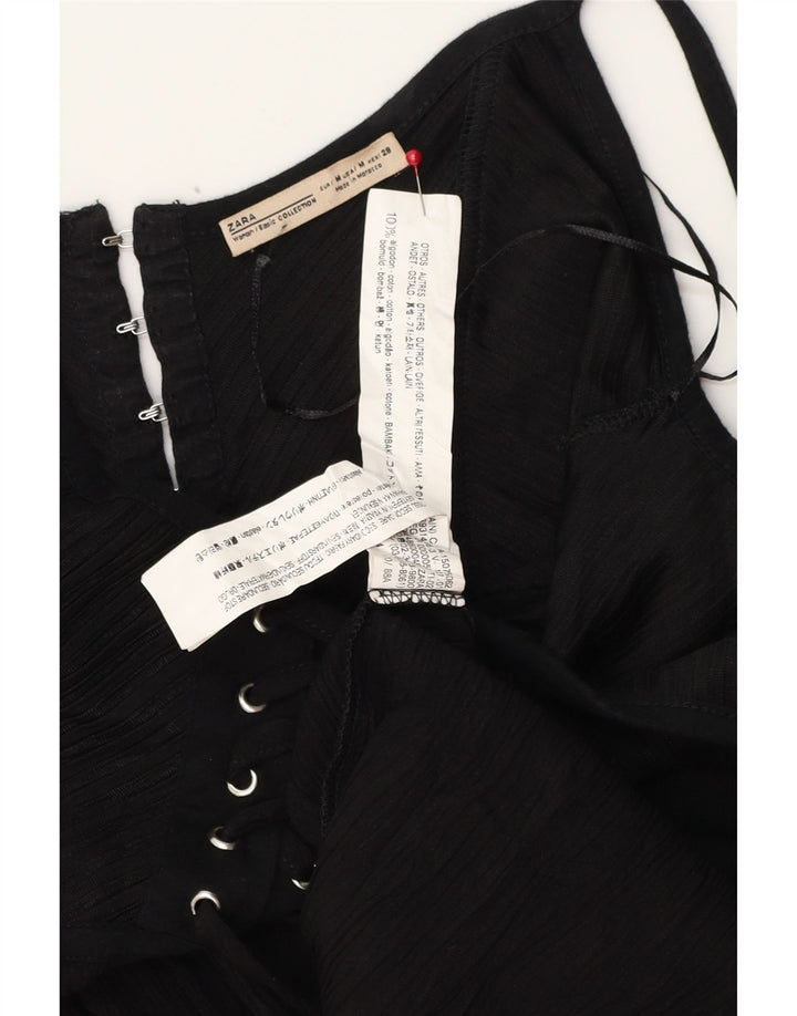 Sukienka damska Zara Maxi Sundress UK 12 Średnia czarna bawełna