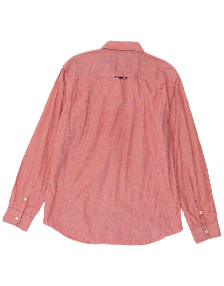 Męska koszula o regularnym kroju Tommy Hilfiger, duża, różowa, bawełniana