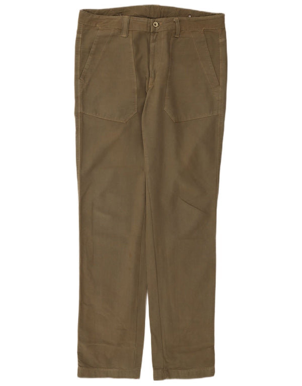 Champion Mens Tapered Chino Trousers Large W34 L33 Khaki Cotton