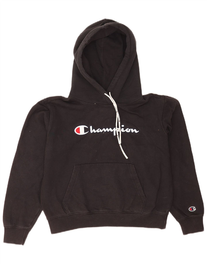 Męski sweter z kapturem Champion Graphic o regularnym kroju, mały, czarny