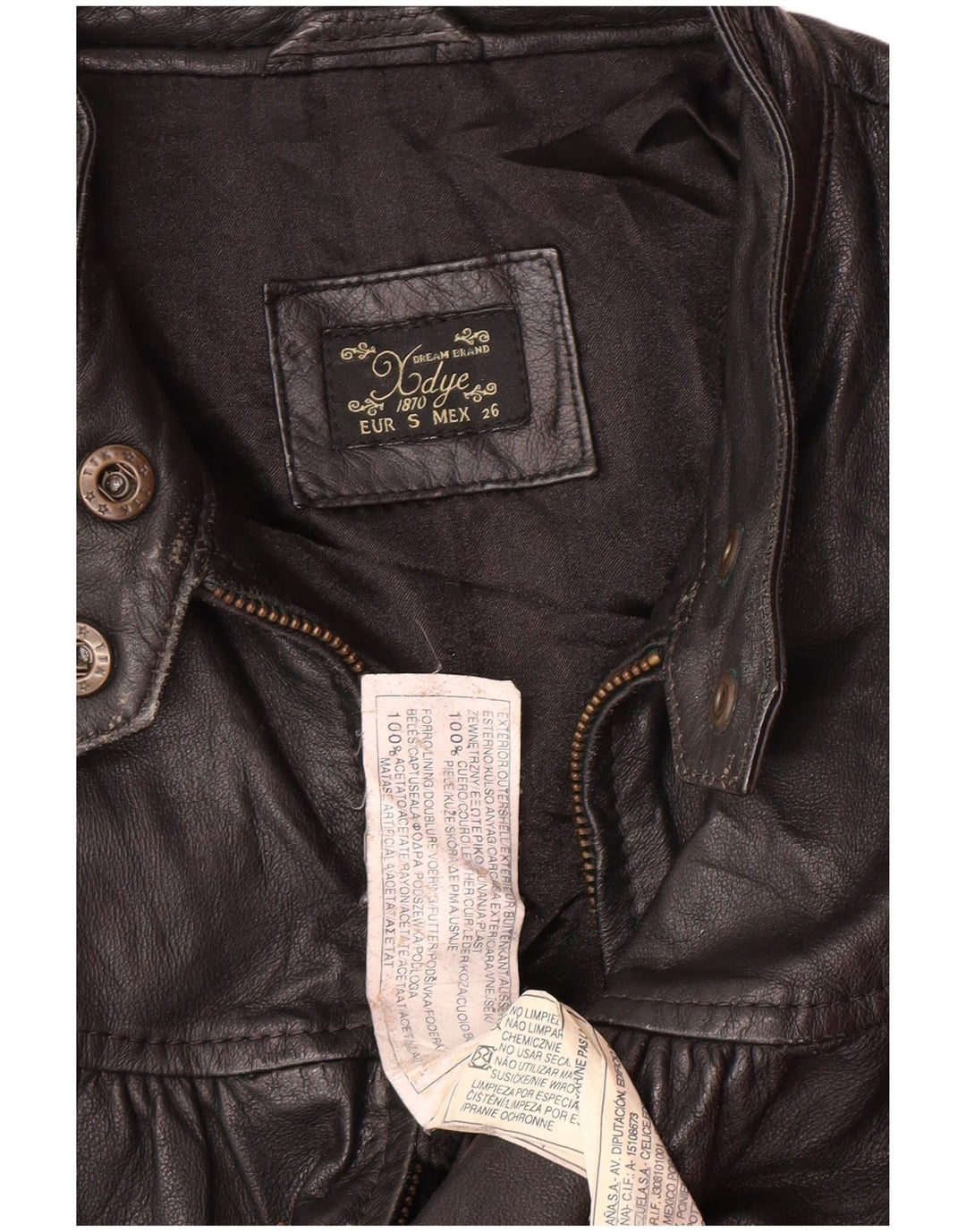 Kurtka skórzana damska XDYE UK 10 Mała czarna skórzana motocyklistka