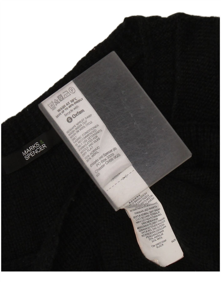 Marks & Spencer Damska sukienka sweterkowa UK 14, średni czarny akryl