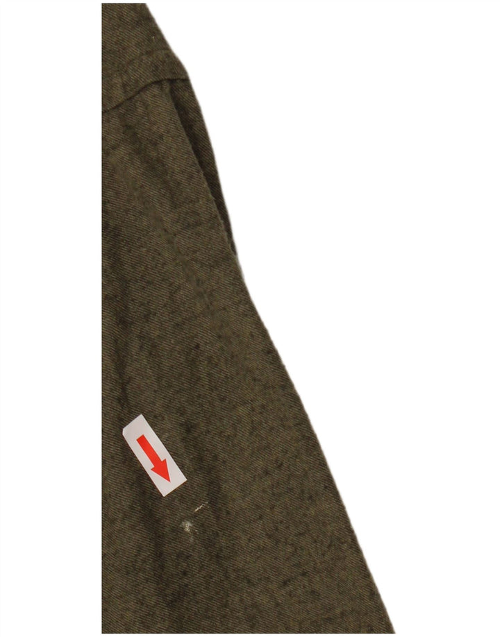 Męska koszula flanelowa Massimo Dutti, duża, w kolorze khaki, nakrapiana