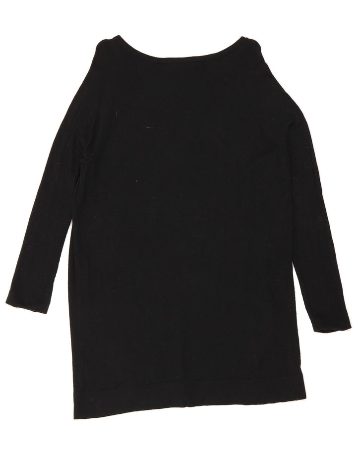 MOSSIMO Womens Long Sleeve Jumper Dress UK 14 Medium Black Nylon Vintage Mossimo and Second-Hand Mossimo from Messina Hembry 