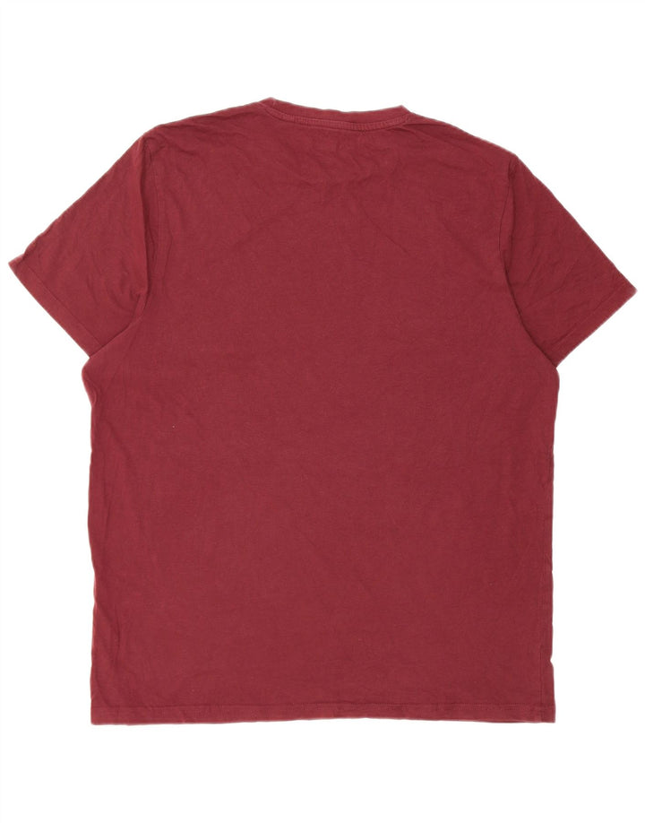 Męski T-shirt JACK WILLS o klasycznym kroju, duży, bordowy