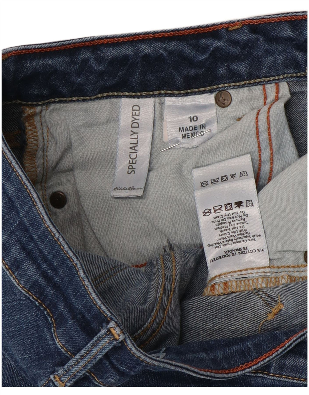 Damskie proste dżinsy Eddie Bauer US 10 Large W32 L30 Niebieska bawełna