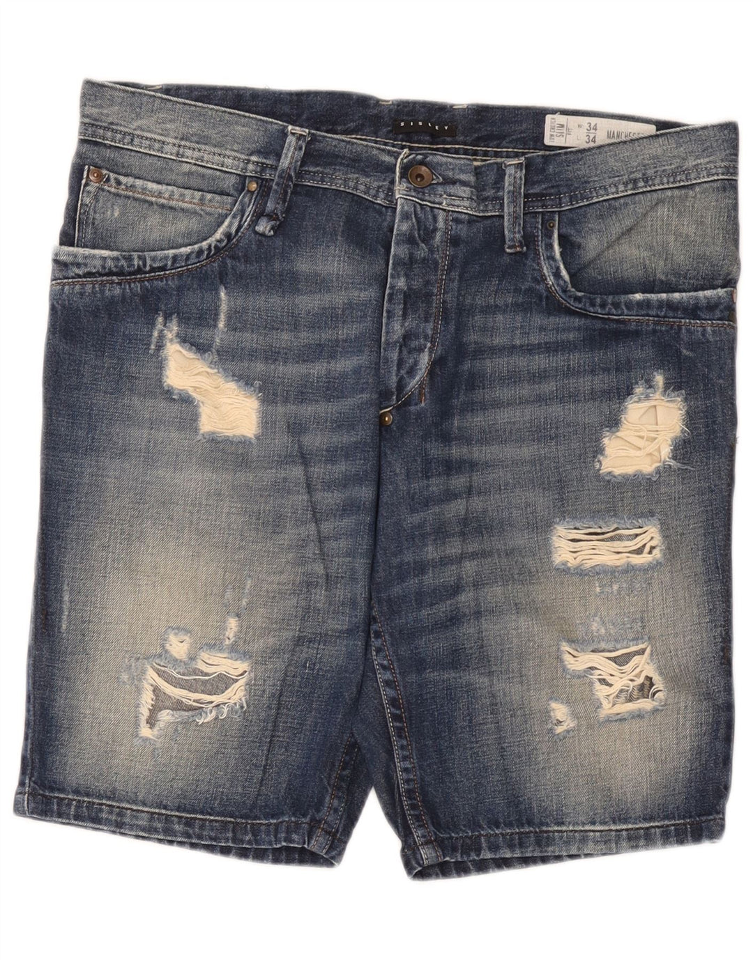 Męskie spodenki jeansowe Sisley W34, duże, niebieskie, bawełniane
