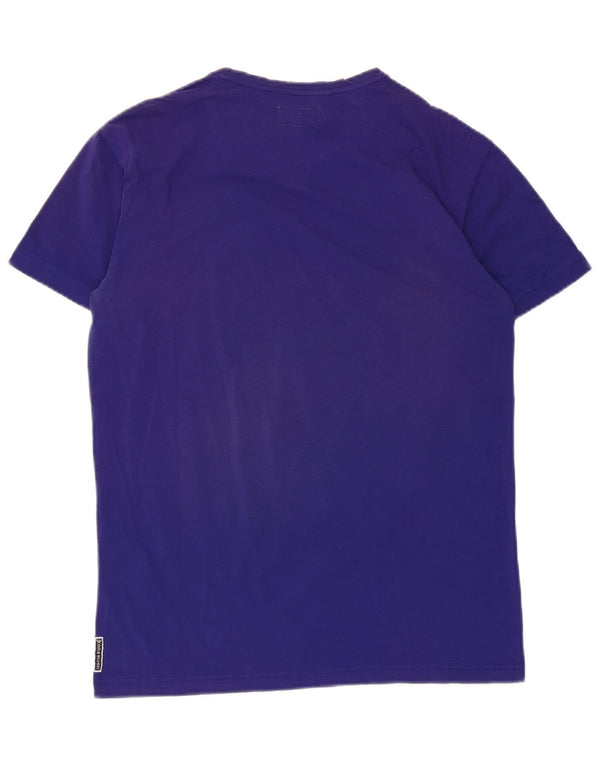 T-shirt męski Armani Jeans, mały, fioletowy, bawełniany