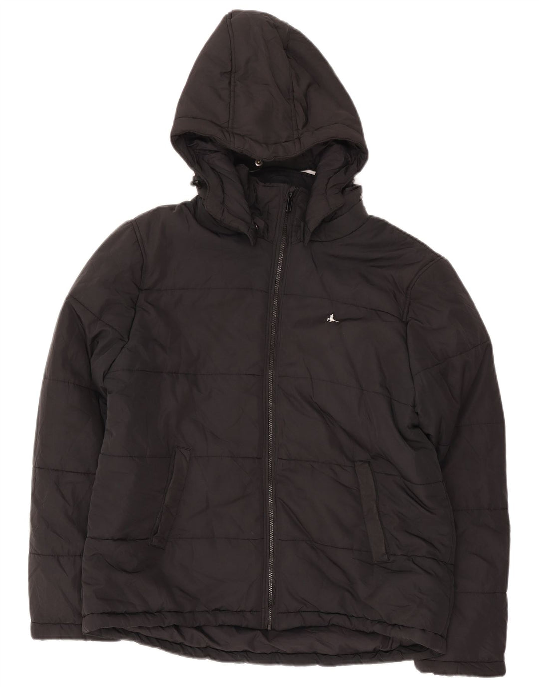 Męska ocieplana kurtka z kapturem Jack Wills UK 42 XL, czarny poliester