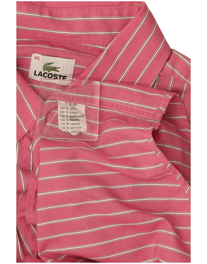 Koszula męska Lacoste rozmiar 45 XL, bawełniana w różowe paski