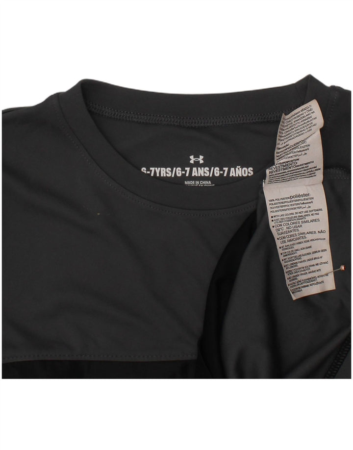 UNDER ARMOUR Chłopięcy T-shirt z grafiką, 6-7 lat, szary, poliester z blokami kolorów
