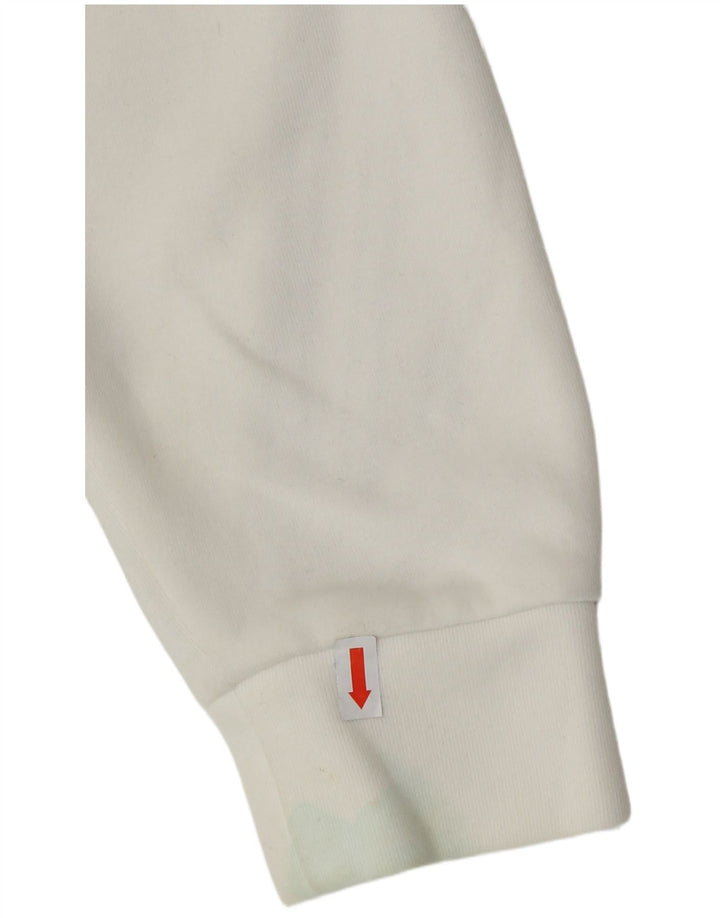 Damski sweter ADIDAS z kapturem i zamkiem, UK 4/6 XS, biała bawełna