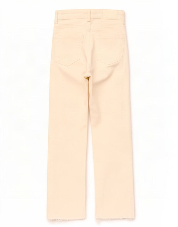 Dżinsy damskie Zara Crop Straight EU 32 2XS W22 L25 Biała bawełna