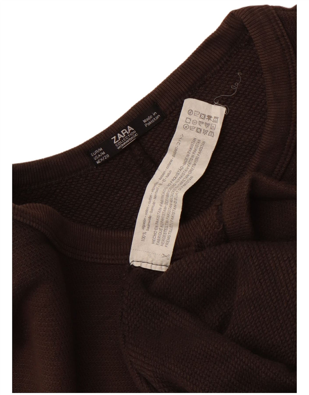 Damska sukienka t-shirtowa oversize Zara UK 14 Średni brązowy bawełniany