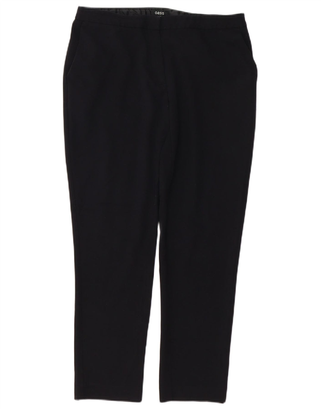 Damskie proste spodnie chino Oasis UK 12 Medium W32 L26 Czarny poliester