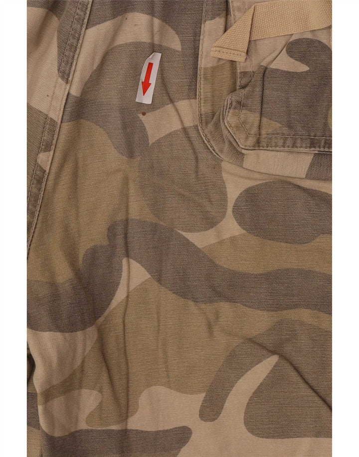 Męskie spodenki cargo w stylu vintage IT 48 Medium W34 Zielona bawełna w kamuflażu