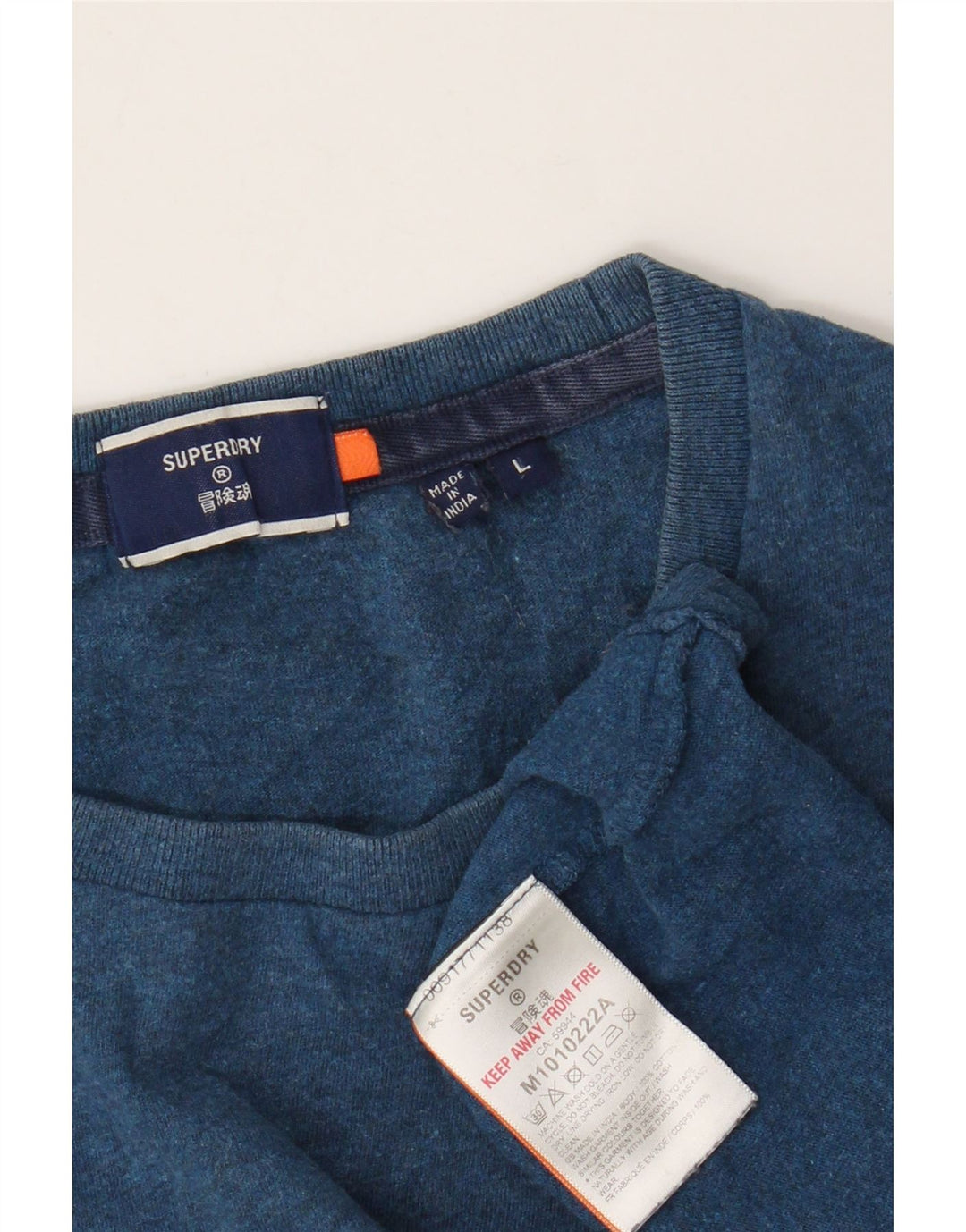 Męski T-shirt Superdry, duży, niebieski, bawełniany w cętki