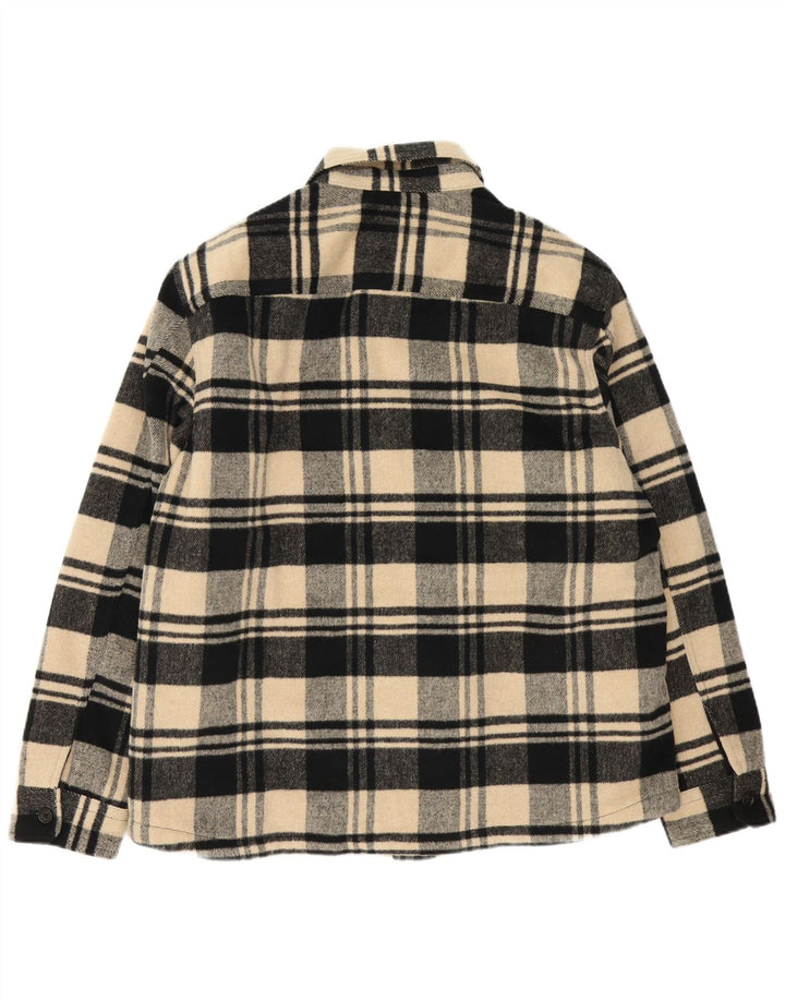 Marks & Spencer Męska koszula oversize flanelowa XL w beżową kratkę