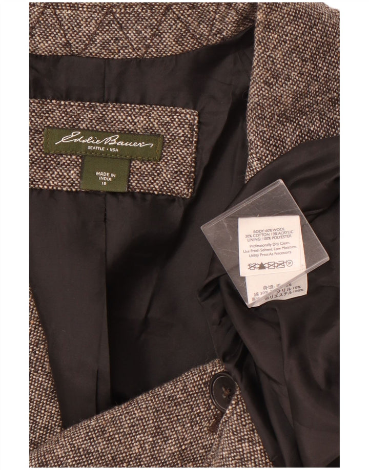 EDDIE BAUER Damska marynarka zapinana na 2 guziki US 18 2XL Szara wełna