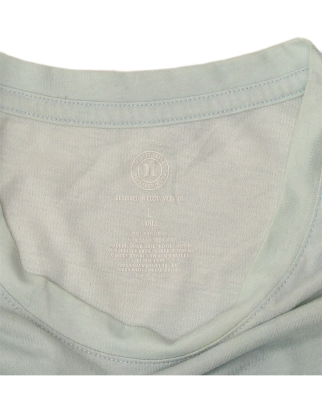 Męski T-shirt Hurley Top, duży, niebieski, poliester z blokami kolorów