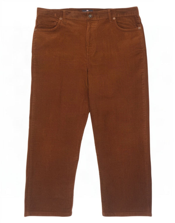 Męskie spodnie sztruksowe Marks & Spencer Blue Harbor W40 L29 brązowe