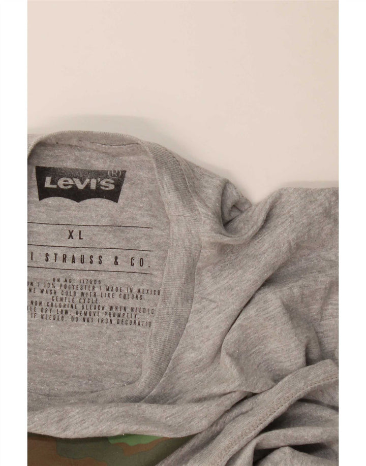 Męski T-shirt z grafiką Levi's Top XL, szara bawełna