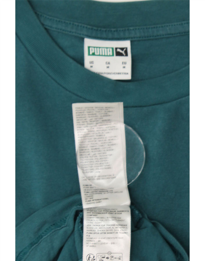 Męska koszulka z grafiką PUMA Top, średnia zielona bawełna