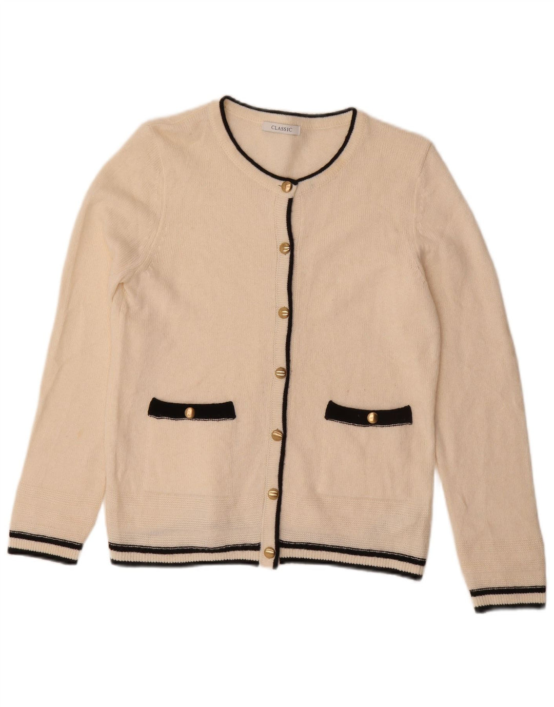 Marks & Spencer Damski sweter rozpinany UK 10, mały, w kolorze złamanej bieli