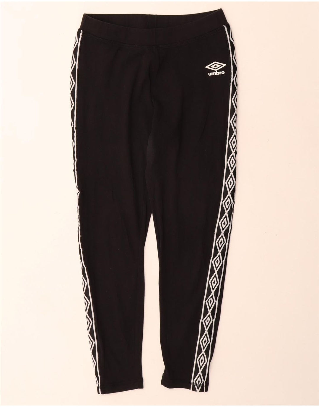 Damskie legginsy graficzne Umbro UK 12, średnie czarne, bawełniane