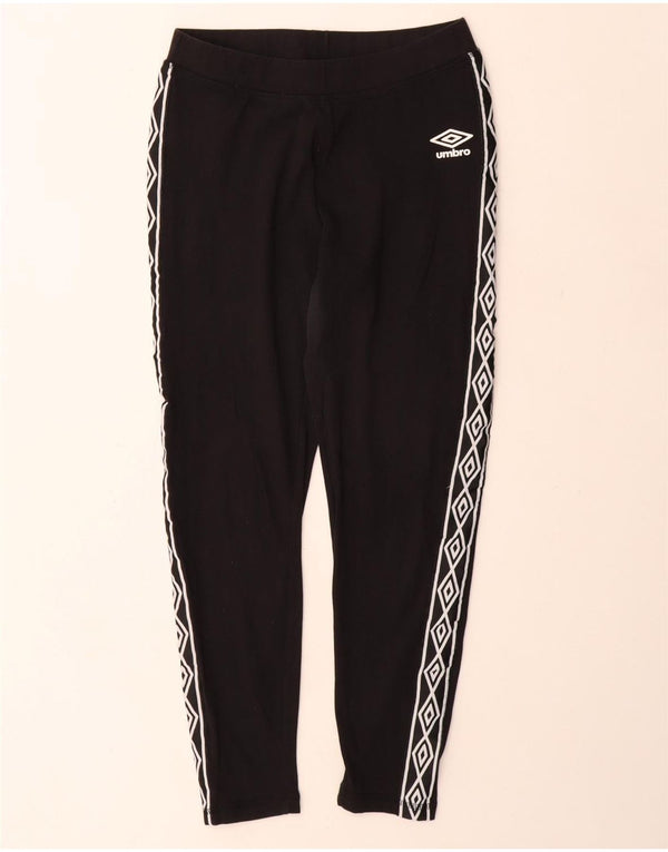 Damskie legginsy graficzne Umbro UK 12, średnie czarne, bawełniane