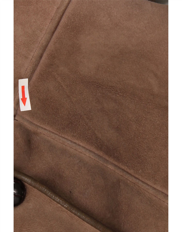 Damska kurtka Shearling Nurseys UK 16, duża, brązowa skóra owcza