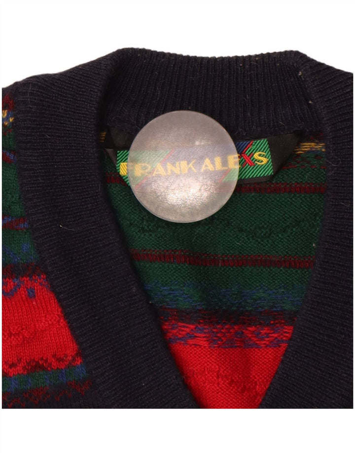 Męski podkoszulek bez rękawów Frank Alexs IT 50 w średnie, wielokolorowe paski, wełniany