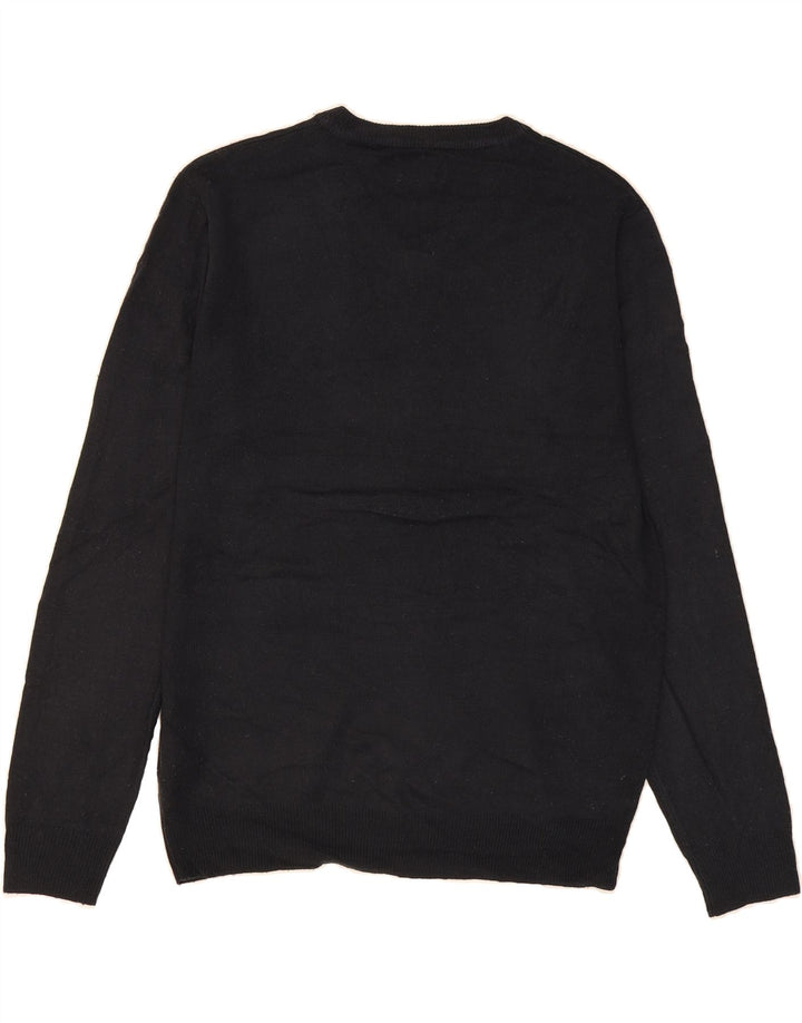 PIERRE CARDIN Mens V-Neck Jumper Sweater Medium Navy Blue Acrylic Vintage Pierre Cardin and Second-Hand Pierre Cardin from Messina Hembry 