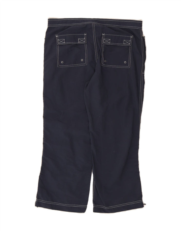 EDDIE BAUER Womens Straight Cropped Trousers US 8 Medium W33 L24 Navy Blue Vintage Eddie Bauer and Second-Hand Eddie Bauer from Messina Hembry 