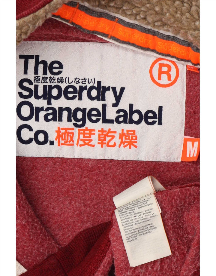Męska kurtka dresowa Superdry, średnia czerwona, bawełniana