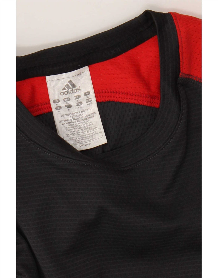 Adidas Męska koszulka z długim rękawem XL, szary, kolorowy poliester