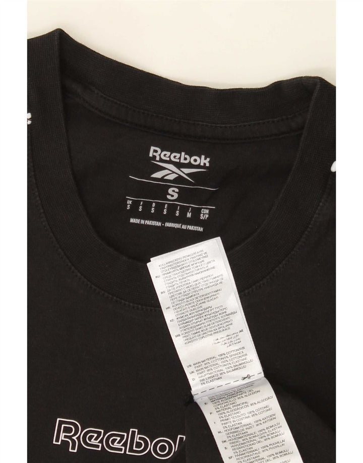 T-shirt męski Reebok, mały, czarny, bawełniany