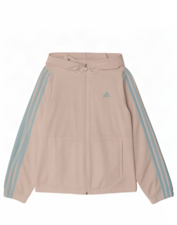 Damski sweter z kapturem i zamkiem błyskawicznym Adidas UK 12 Średni biały poliester