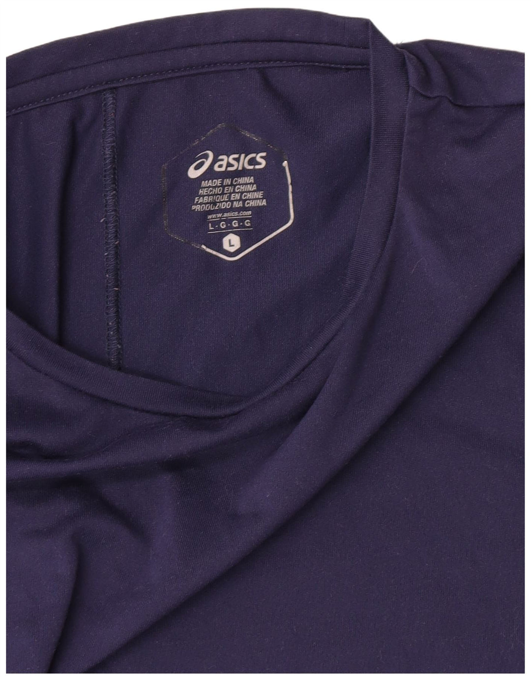 Damska koszulka graficzna Asics Top UK 16, duża, granatowa