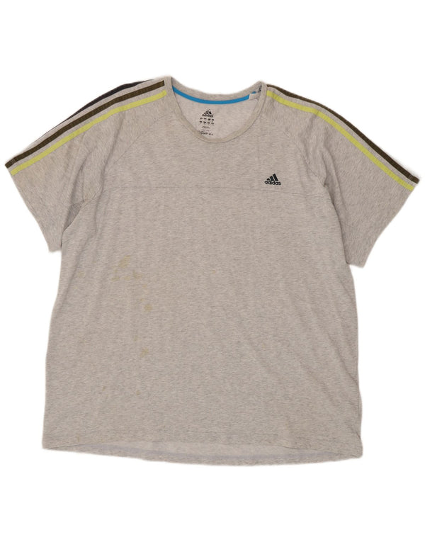 Adidas Męska koszulka Top 2XL Szara, nakrapiana bawełna