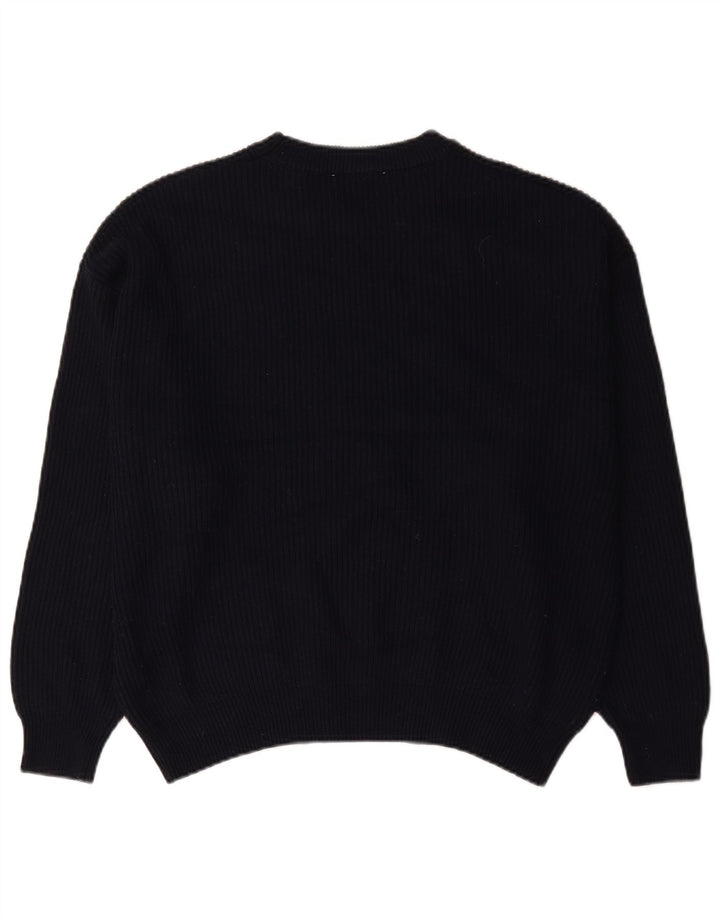 Damski sweter oversize z okrągłym dekoltem Zara UK 18 XL Granatowy poliester