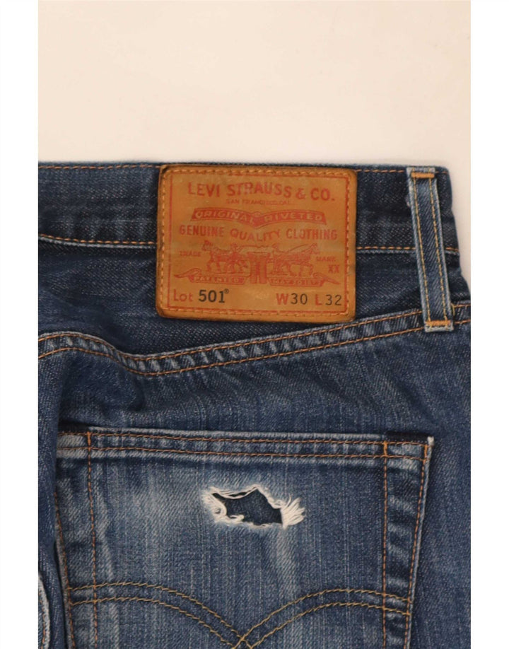 Męskie jeansy Levi's 501 Straight W30 L32 Niebieskie bawełniane