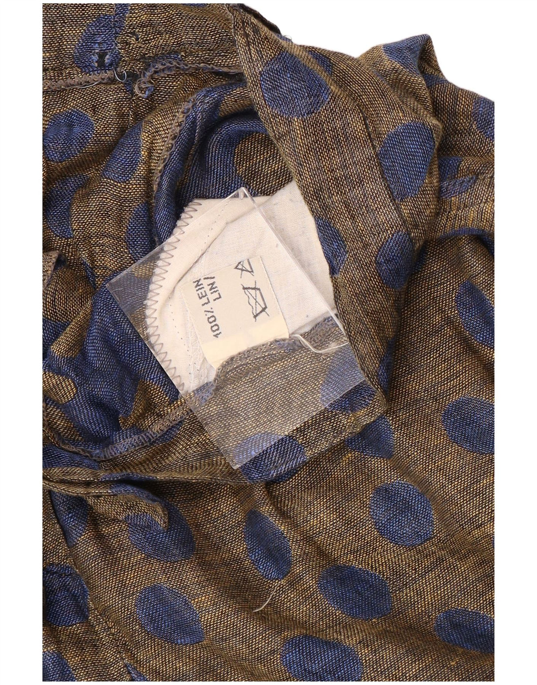 Damskie spodnie typu casual o luźnym kroju VINTAGE W26 L29 Beżowe lniane kropki